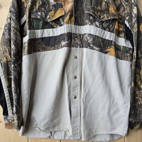 Mossy Oak Western By Roper Shooting Shirt Camo Button Shirt Hunting Mens Medium - Picture 3 of 10